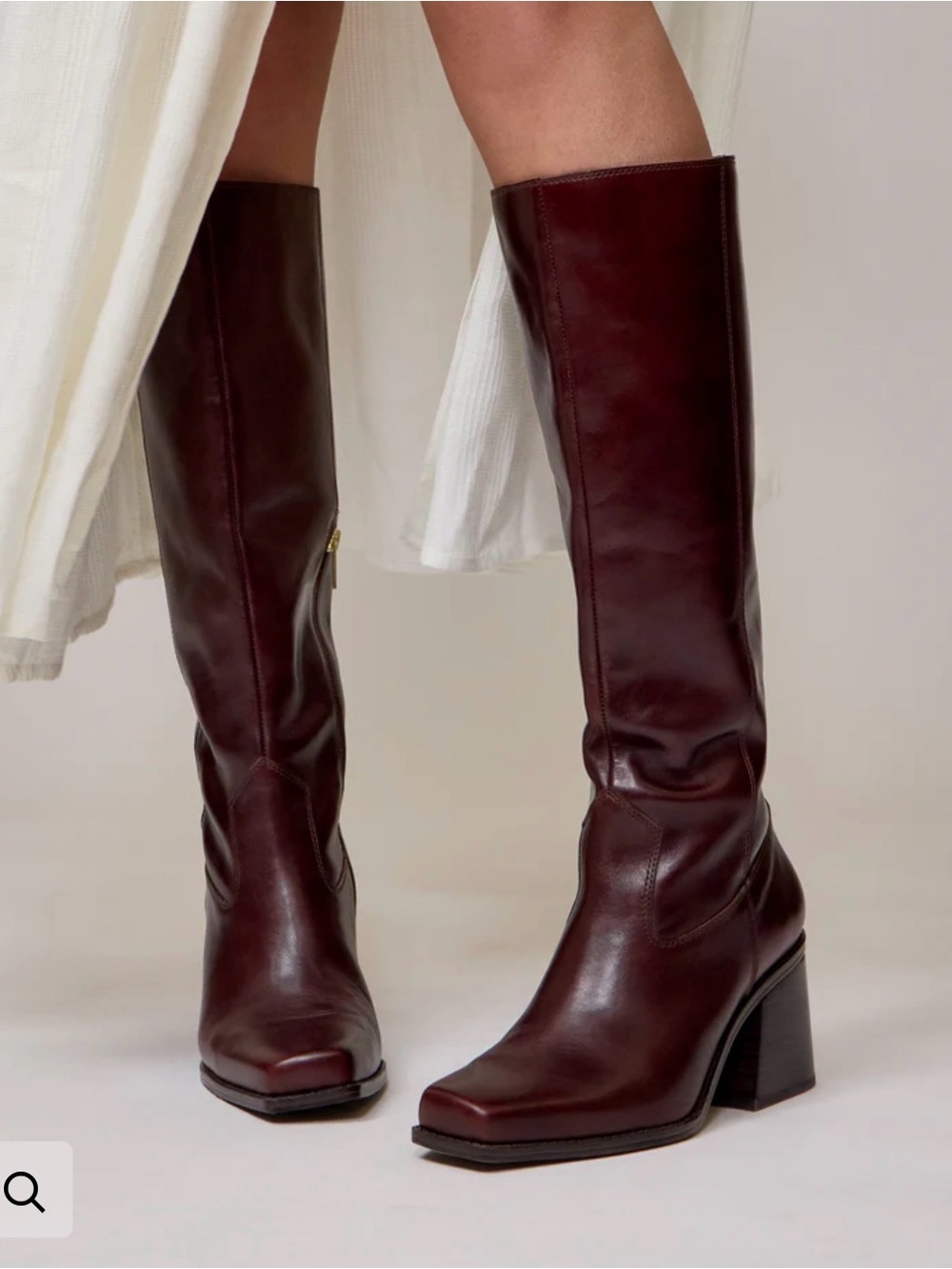 Vince Camuto Gibi Burgundy Leather Knee High Boots 8.5M Block Heel $229